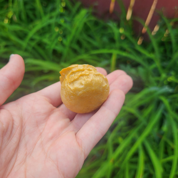 Pumpkin Witch Halloween Crystal Carving 2" Yellow Jasper Stone