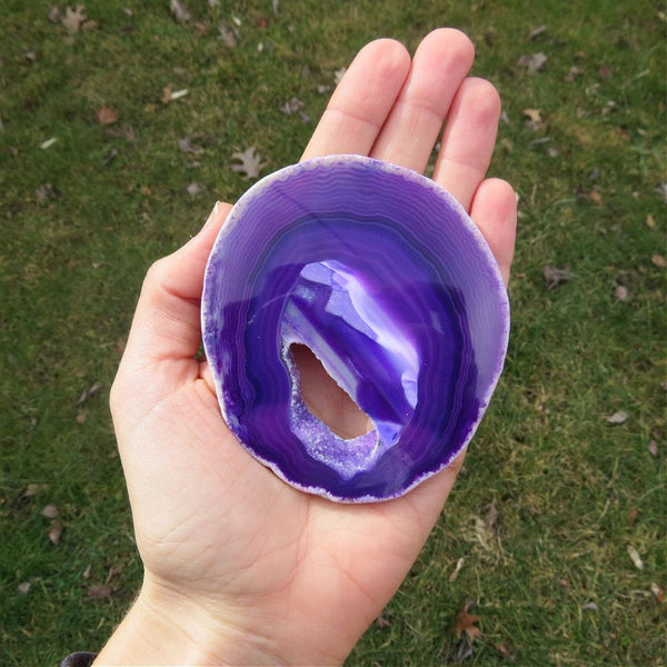 Purple Agate Crystal Slice