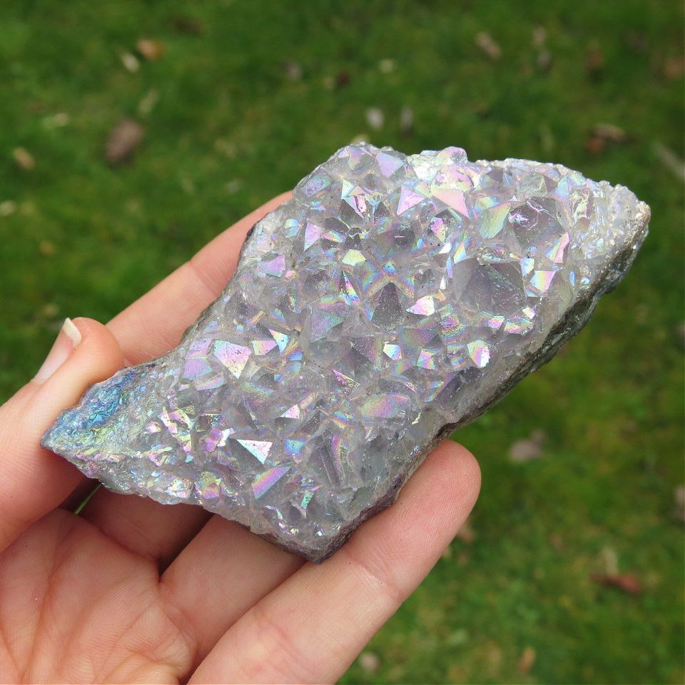 Rainbow Amethyst Aura Crystal Cluster 2.5"