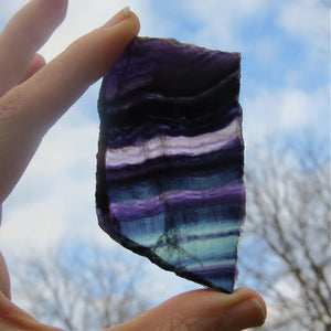 Rainbow Fluorite Crystal Slice