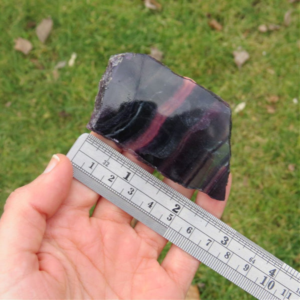 Raw Rainbow Fluorite Crystal Slab 1.75" | Fluorite Stone Slice