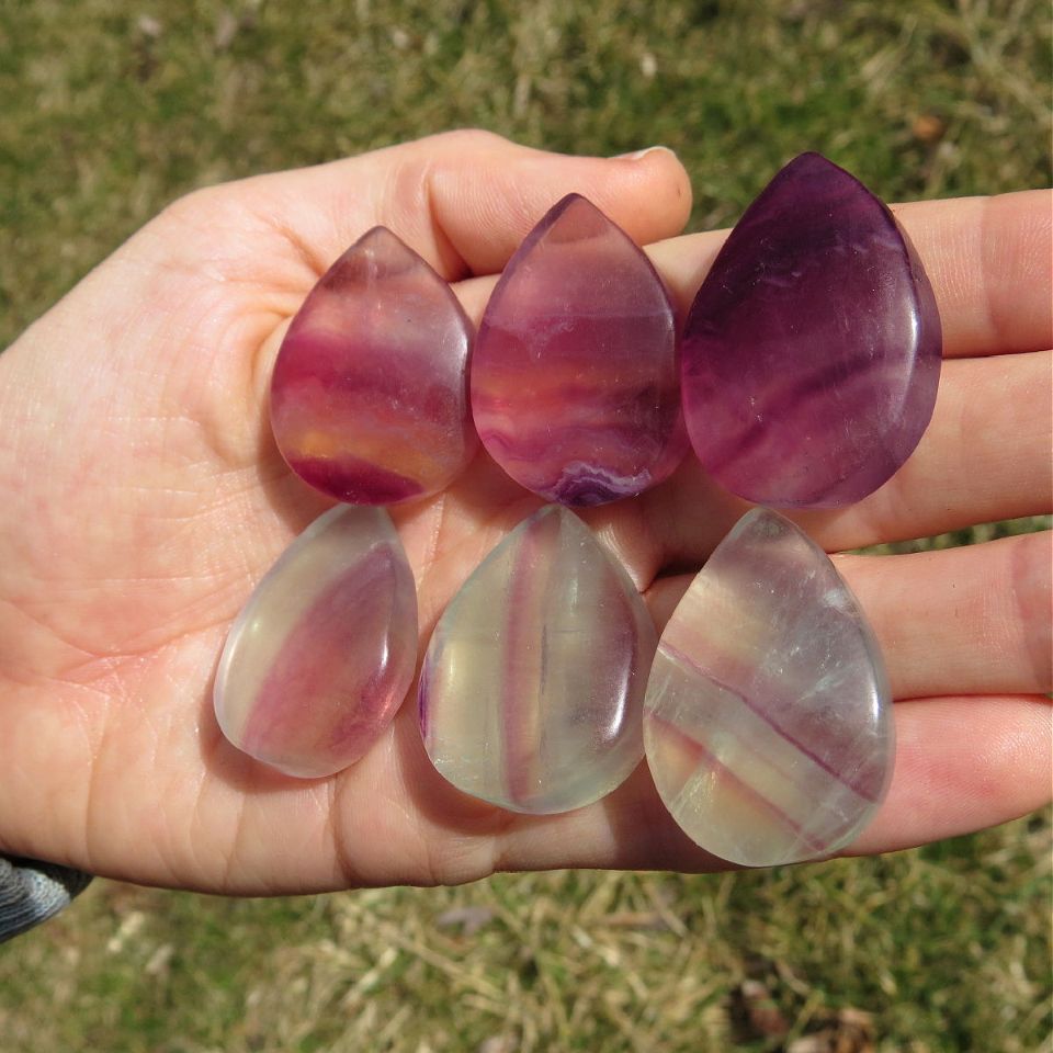 Rainbow Fluorite Crystal Teardrop