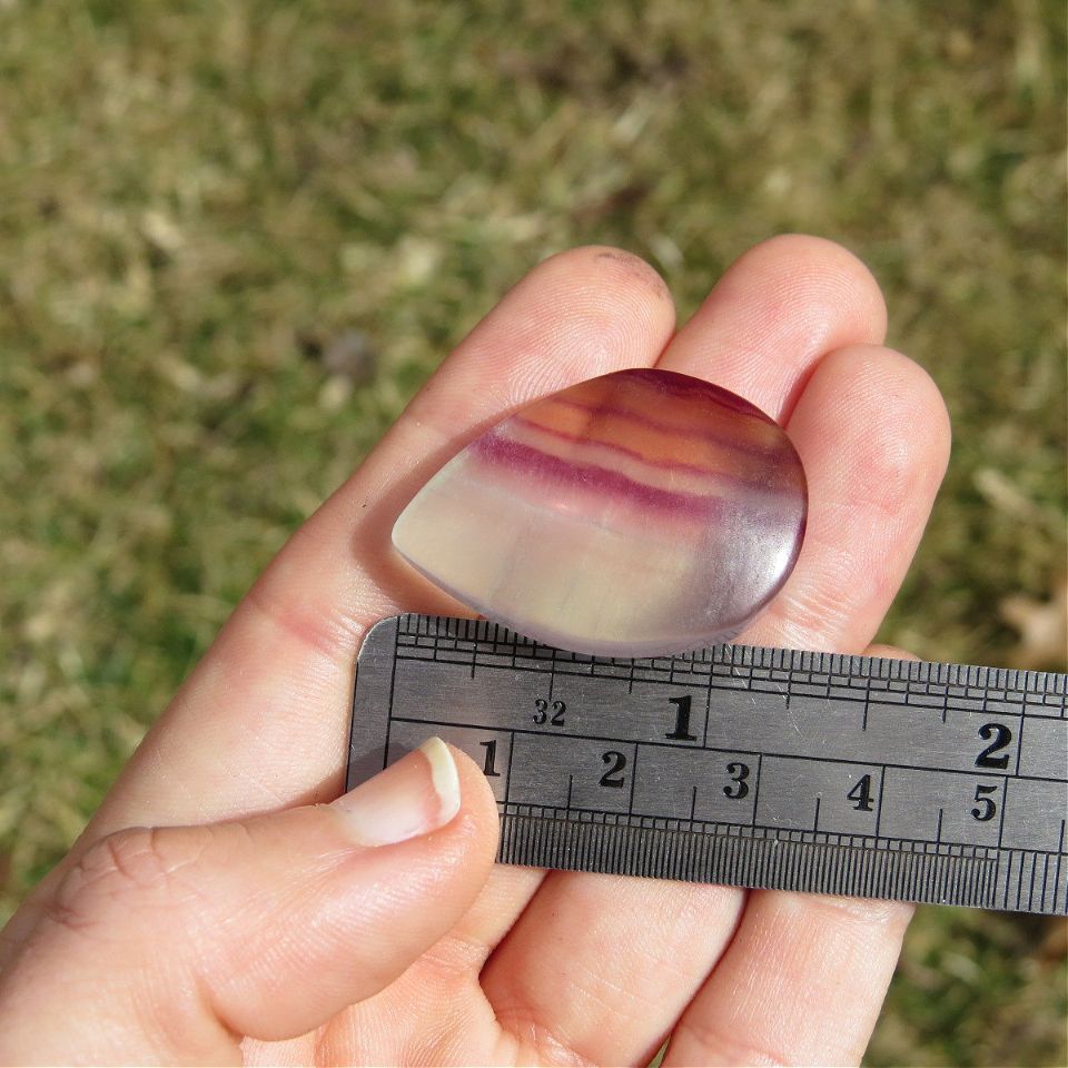 Rainbow Fluorite Crystal Teardrop Stone 1.25"