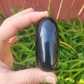 Black Rainbow Obsidian Crystal Palm Stone