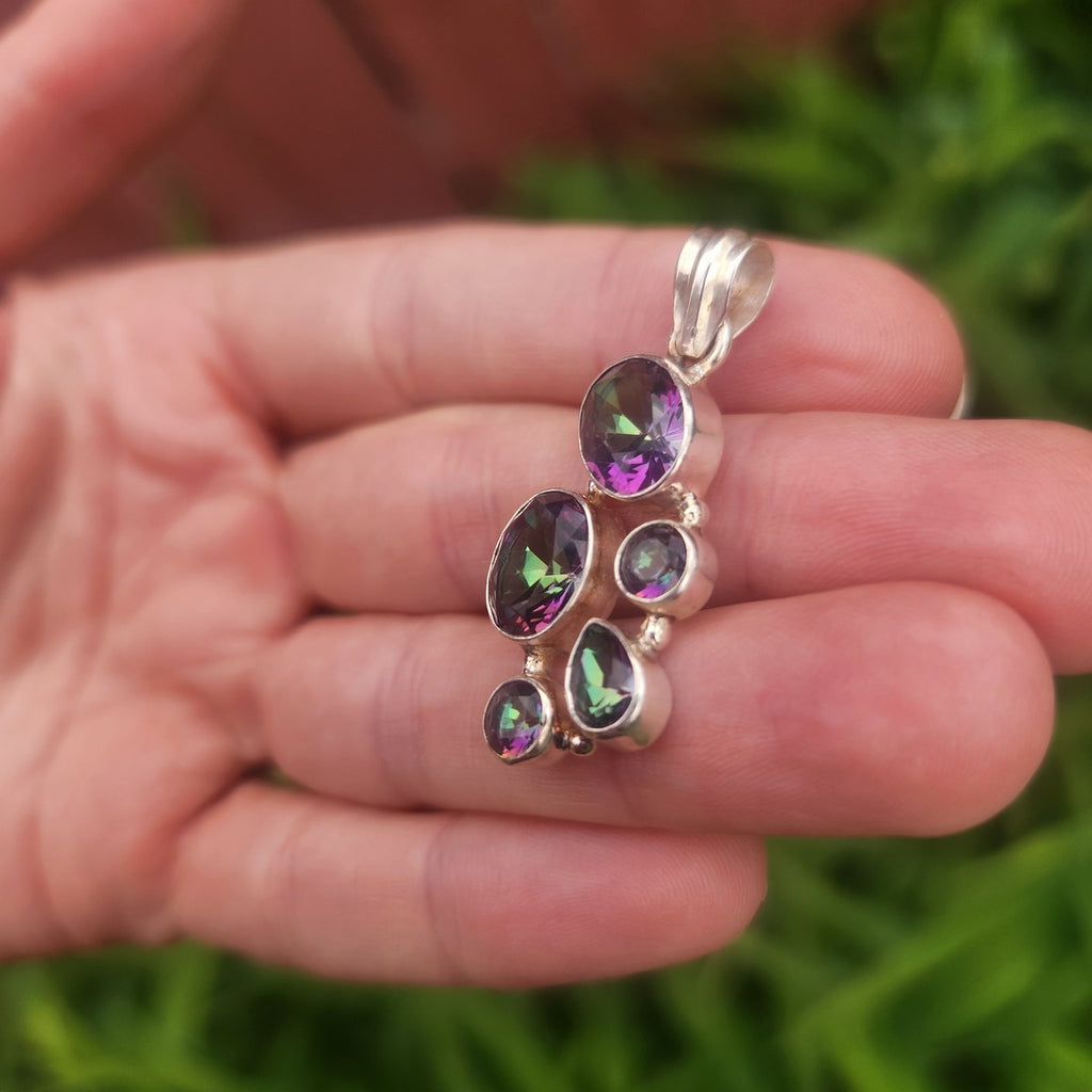 Rainbow Topaz 5 Stone Pendant