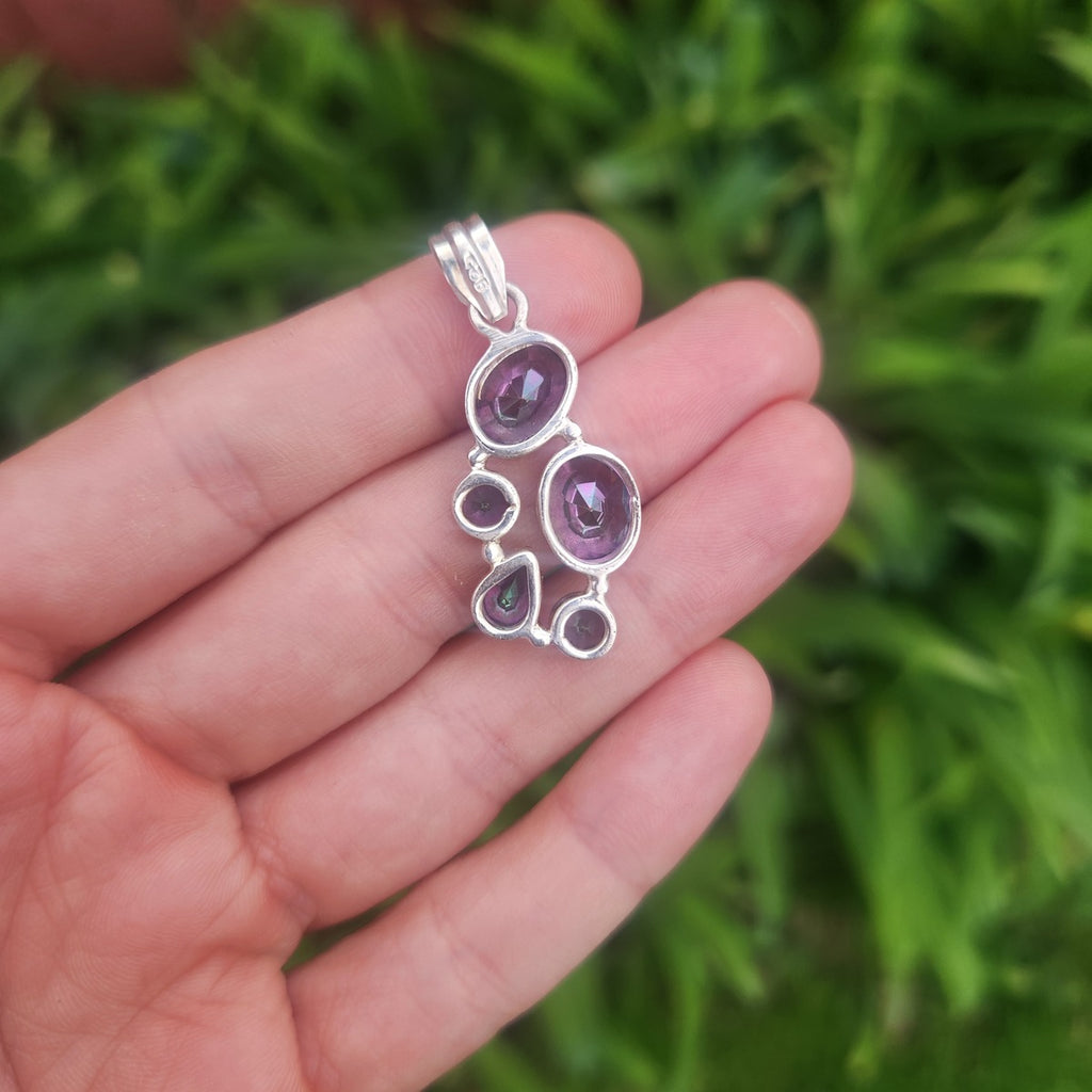 Rainbow Topaz Pendant in Sterling Silver - Mystic Topaz Jewelry