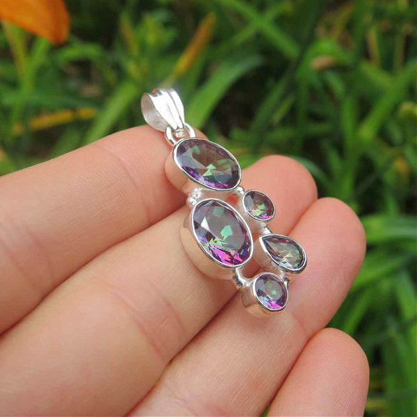 Mystic Topaz Pendant Sterling Silver