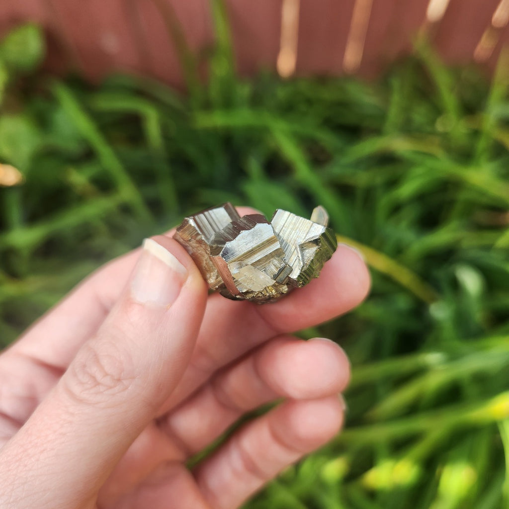 Raw Pyrite Crystal Chunk w/ Quartz 1.25" | Cubic Pyrite | Fools Gold Stone