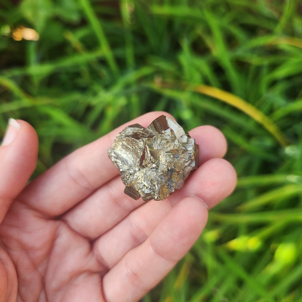 Raw Pyrite Crystal Chunk w/ Quartz 1.25" | Cubic Pyrite | Fools Gold Stone