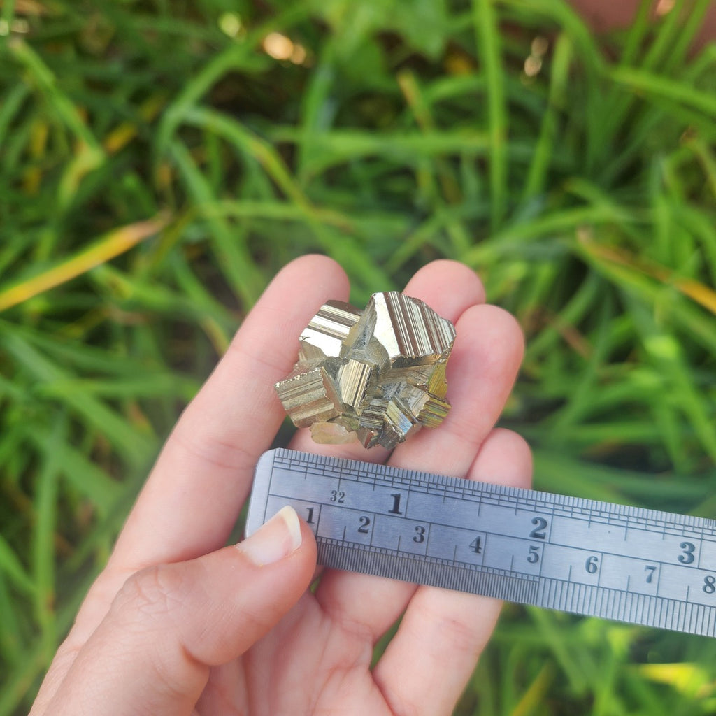 Raw Pyrite Crystal Chunk w/ Quartz 1.25" | Cubic Pyrite | Fools Gold Stone