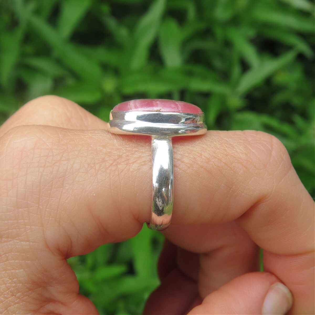 SILVER925 RHODOCHROSITE STONE RING/シルバー Rhodochrosite Ring, Genuine Untreated Japan Rhodochrosite