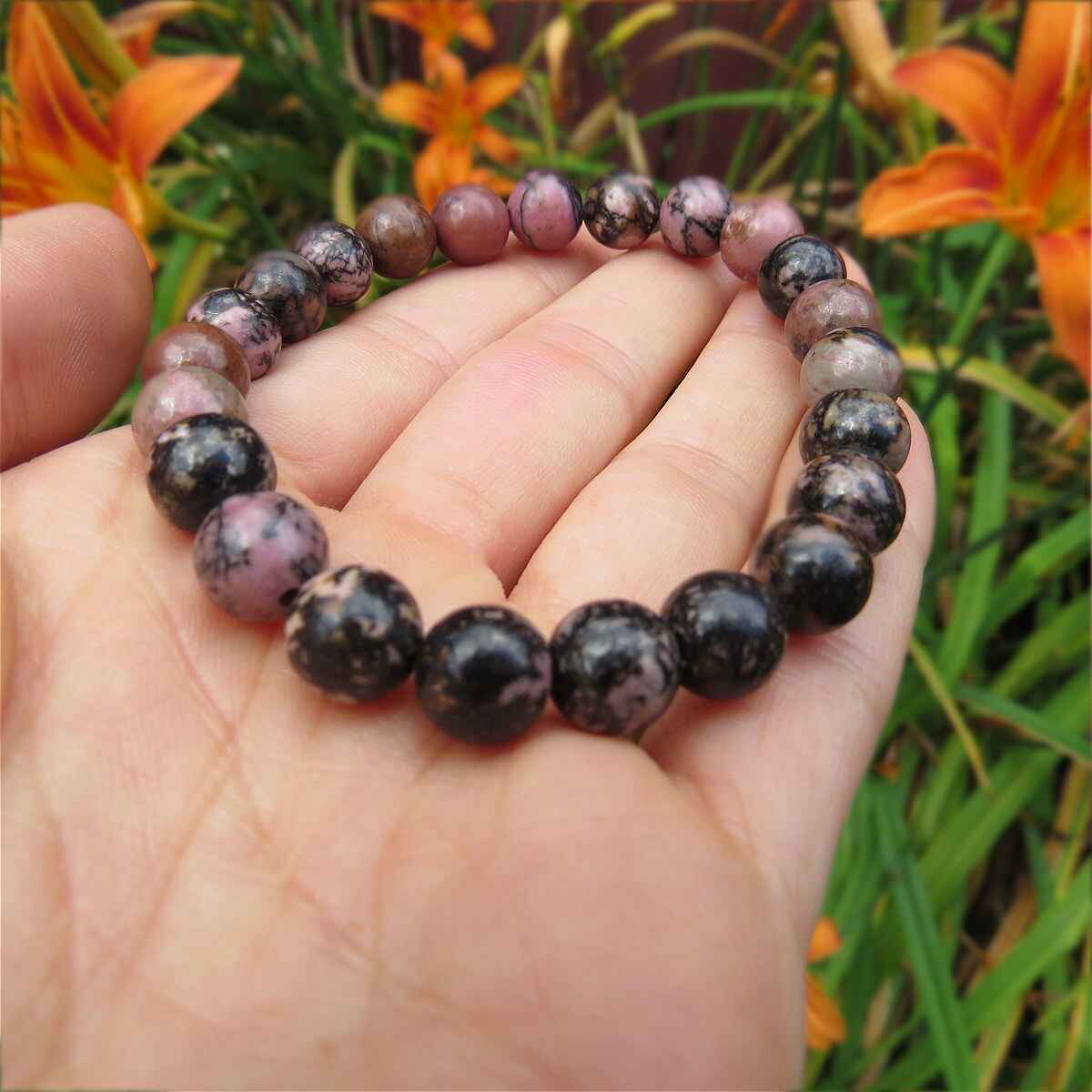 Rhodonite Crystal Stretch Bracelet