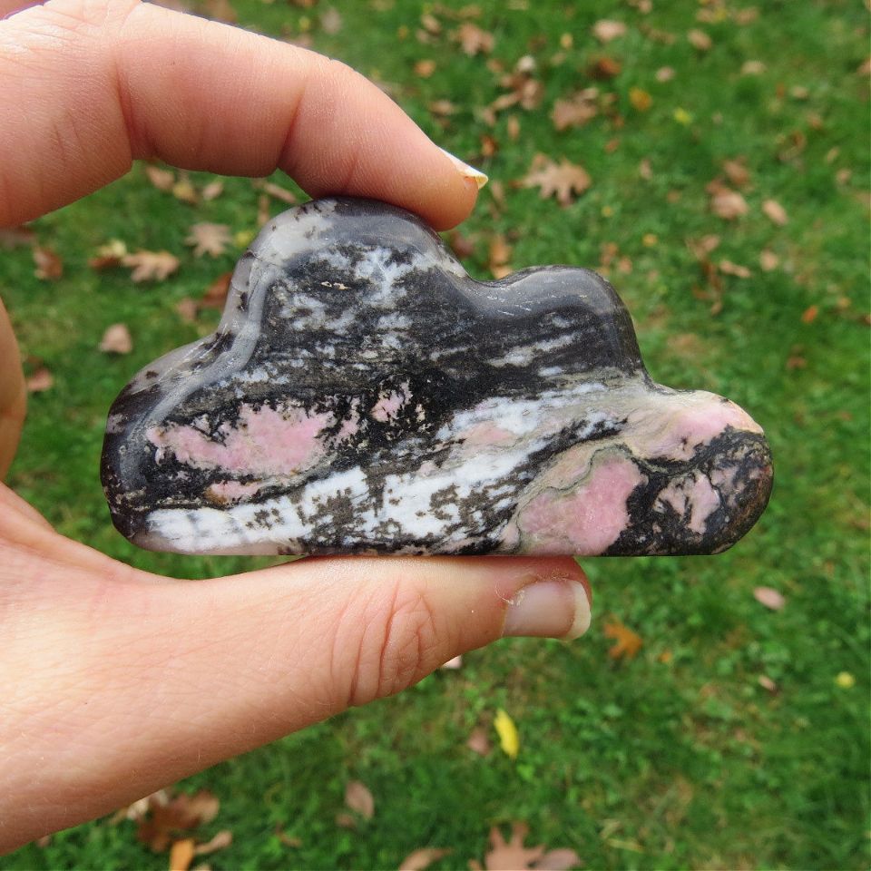 Rhodonite Crystal Cloud Carving