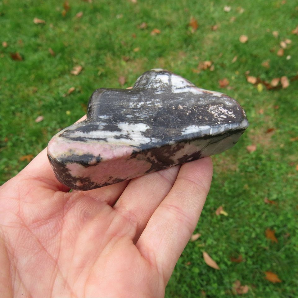 Rhodonite Crystal Cloud Stone Carving 3"
