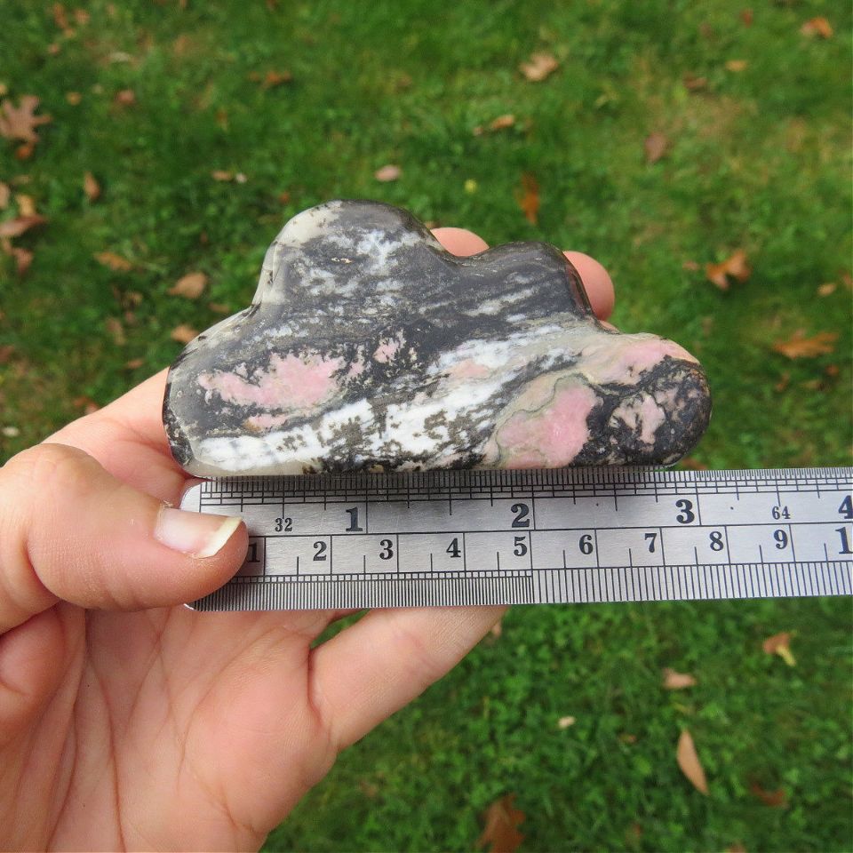 Rhodonite Crystal Cloud Stone Carving 3"