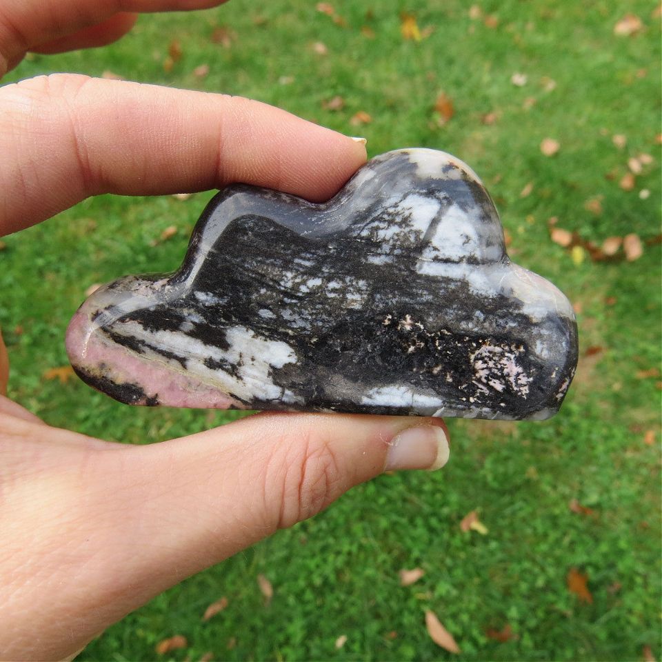Rhodonite Stone Cloud Carving