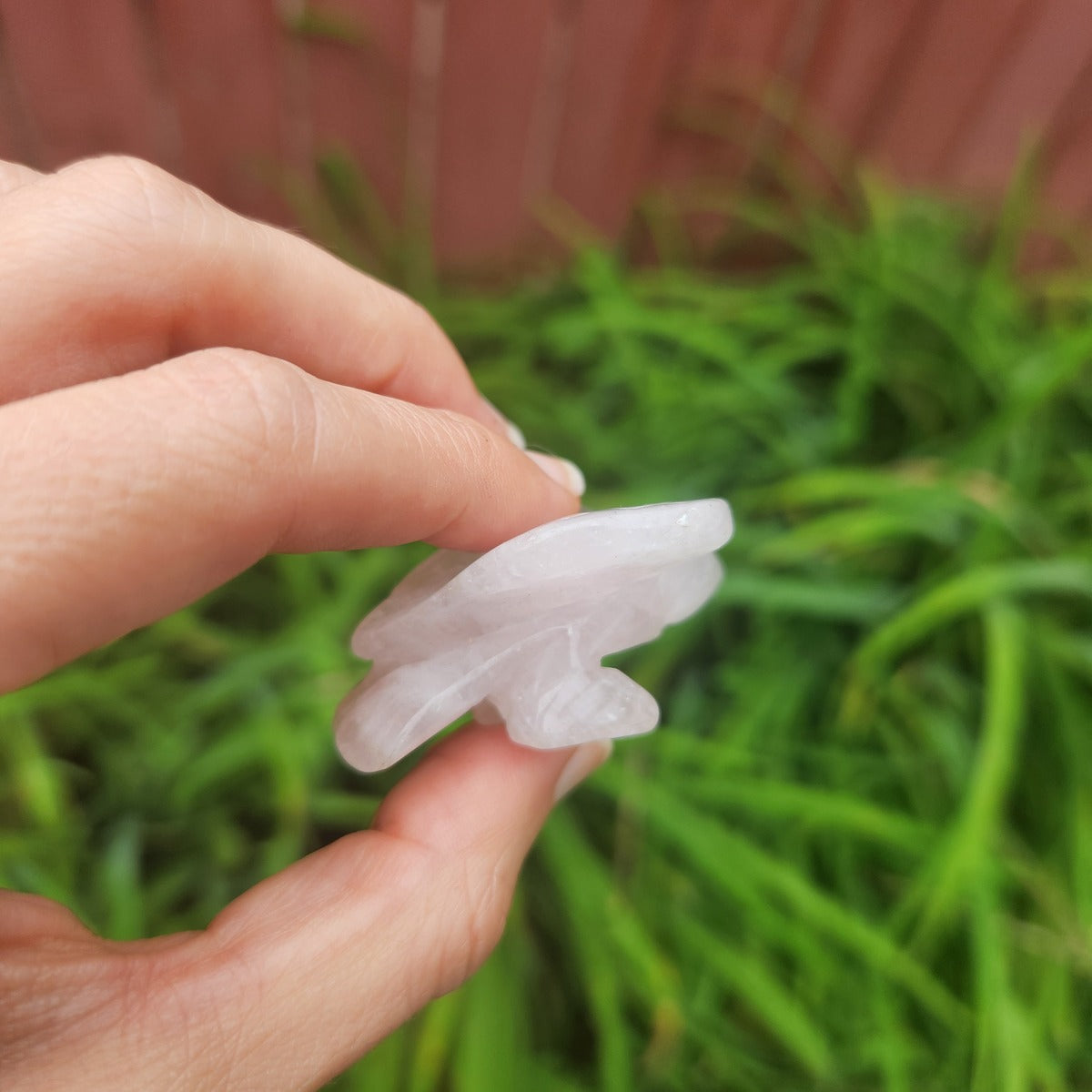 Crystal Eagle Carving Rose Quartz 1.75" Stone Animal Figurine