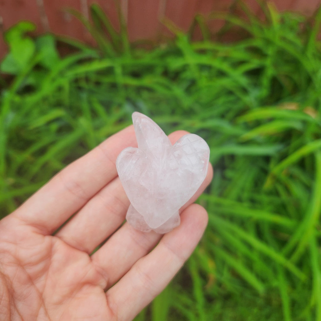 Rose Quartz Stone Eagle Figurine
