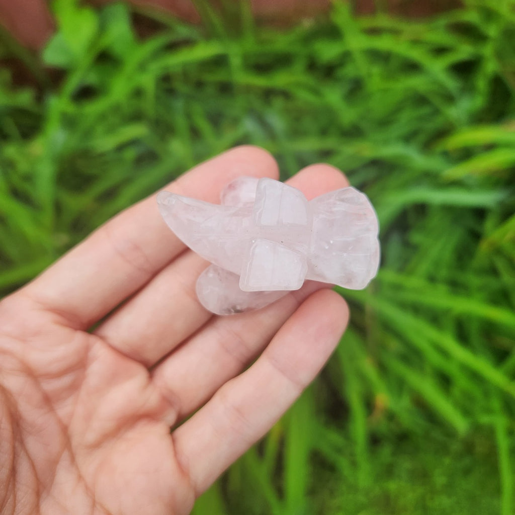 Crystal Eagle Carving Rose Quartz 1.75" Stone Animal Figurine