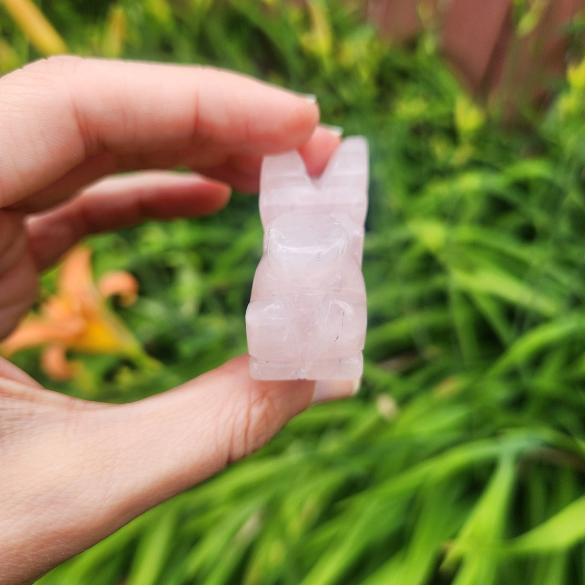 Rose Quartz Pegasus Crystal Horse Animal Carving 2.25"