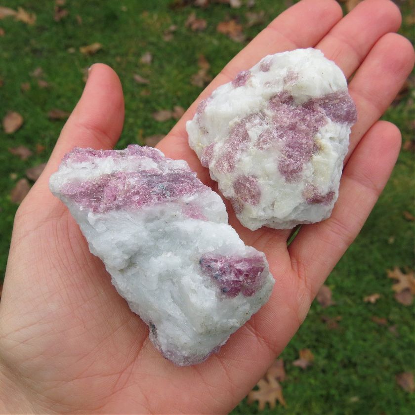 Raw Rubelite Pink Tourmaline in Quartz Crystal