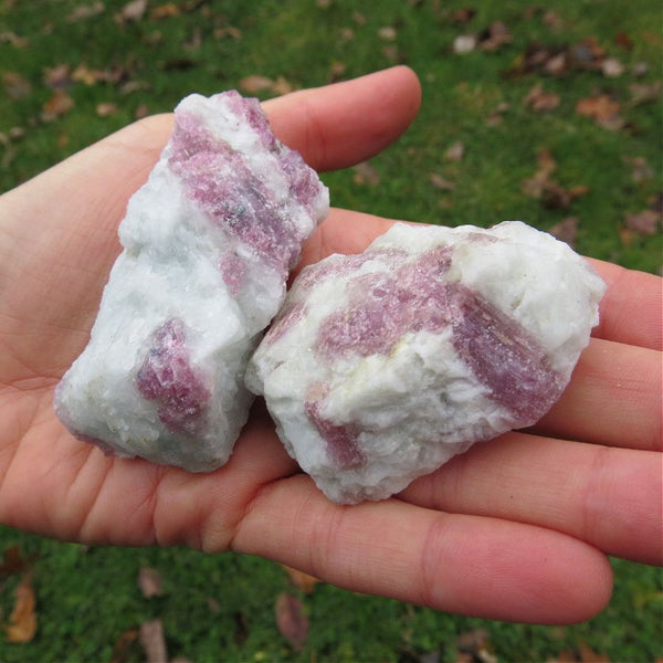 Raw Rubelite Pink Tourmaline in Quartz Stone