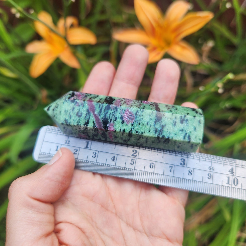 Ruby in Zoisite Crystal Point Tower 2" | Anyolite Stone Tower
