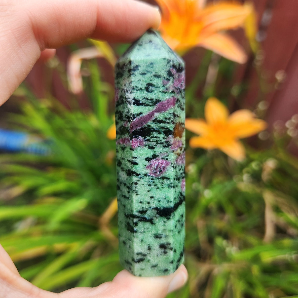 Ruby in Zoisite Crystal Tower Anyolite Stone