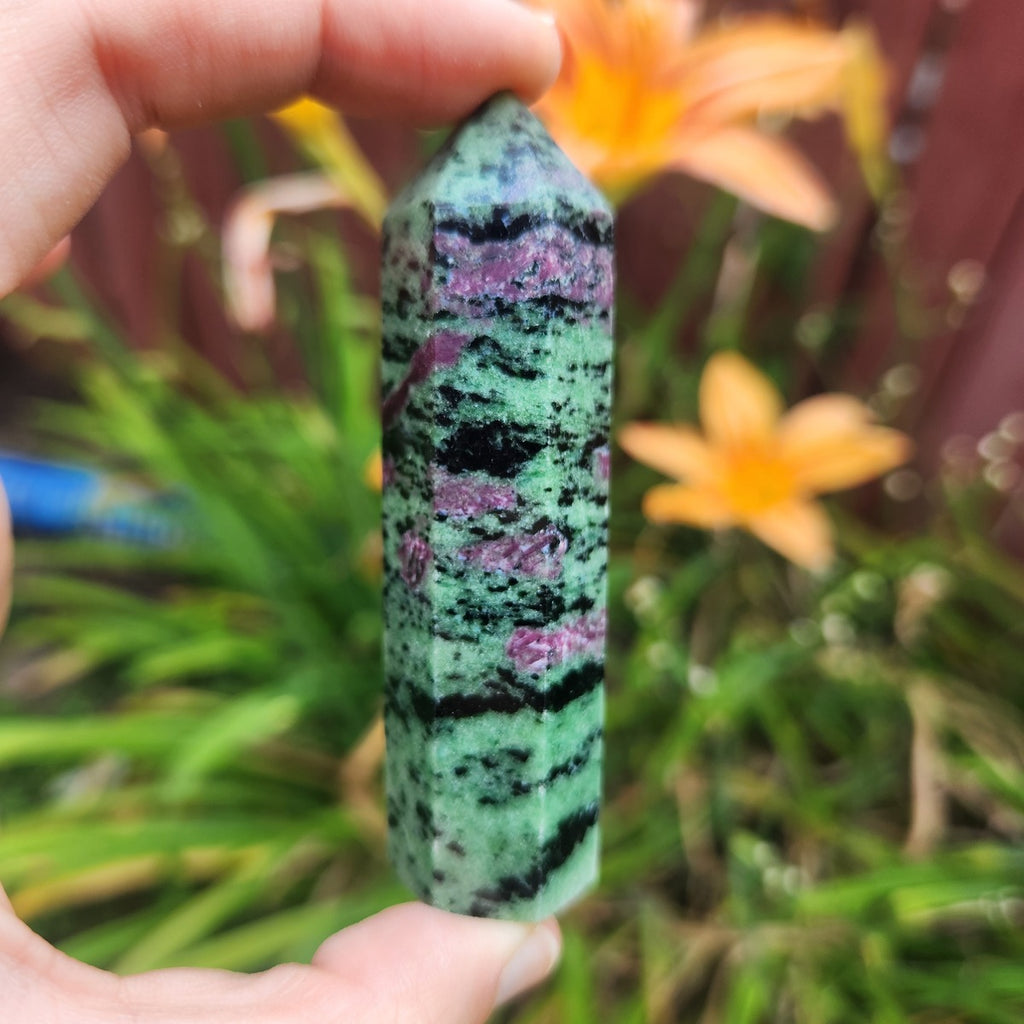 Ruby in Zoisite Crystal Point Tower
