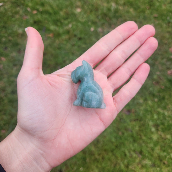 Aventurine Crystal Schnauzer Dog Figurine