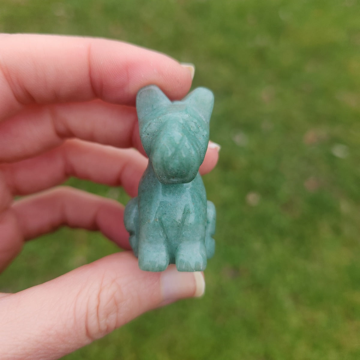 Carved Stone Schnauzer Dog Figurine