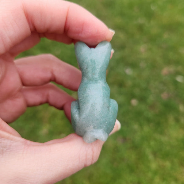 Aventurine Crystal Schnauzer Dog Figurine 1.75" Stone Animal Carving