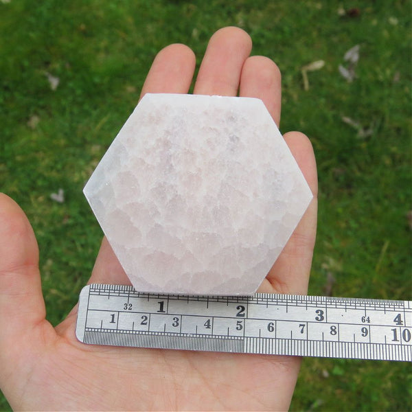 Selenite Crystal Charging Plate 3" Hexagon