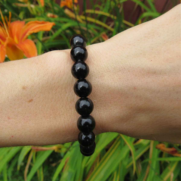 Silver Sheen Obsidian Crystal Beaded Bracelet