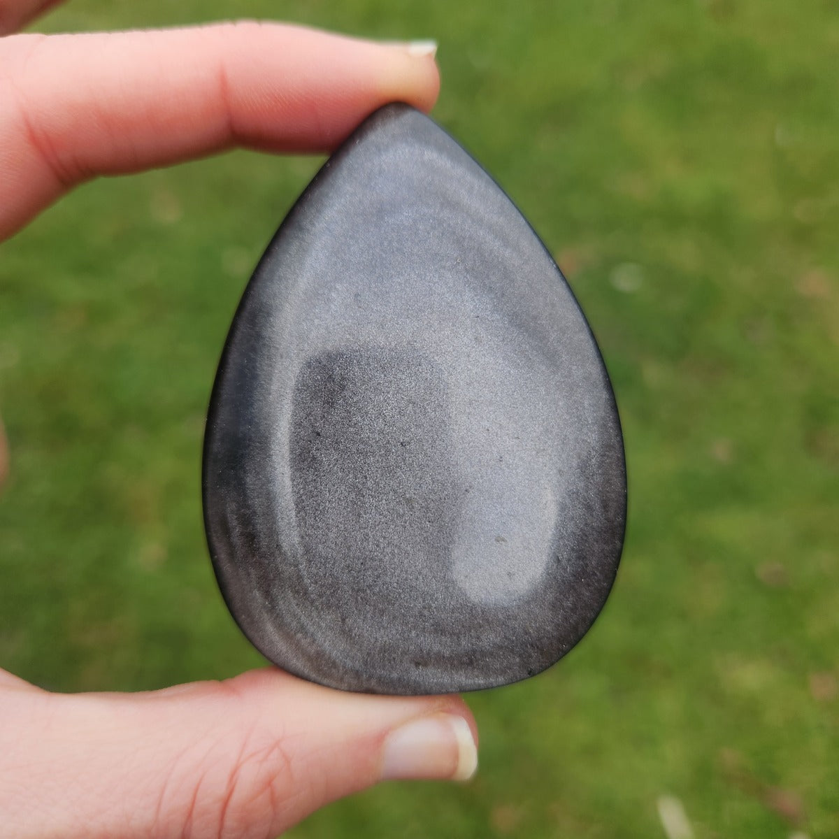 Silver Sheen Obsidian Crystal Teardrop