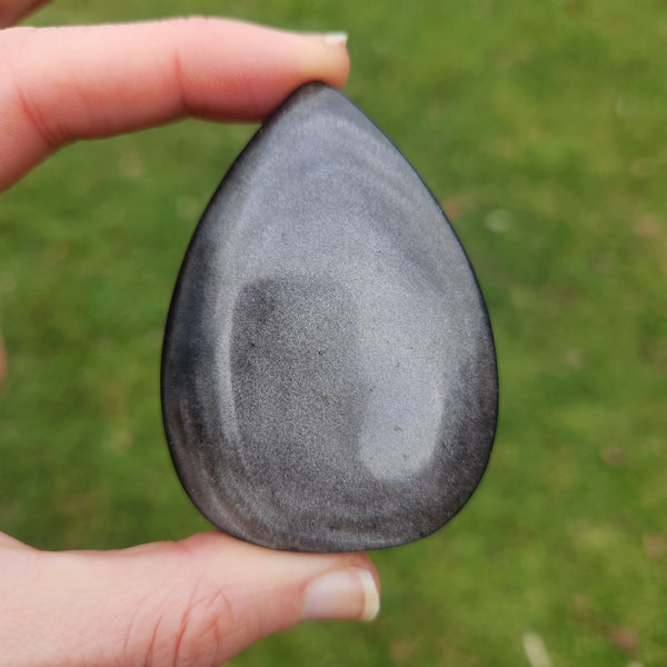 Silver Sheen Obsidian Crystal Teardrop