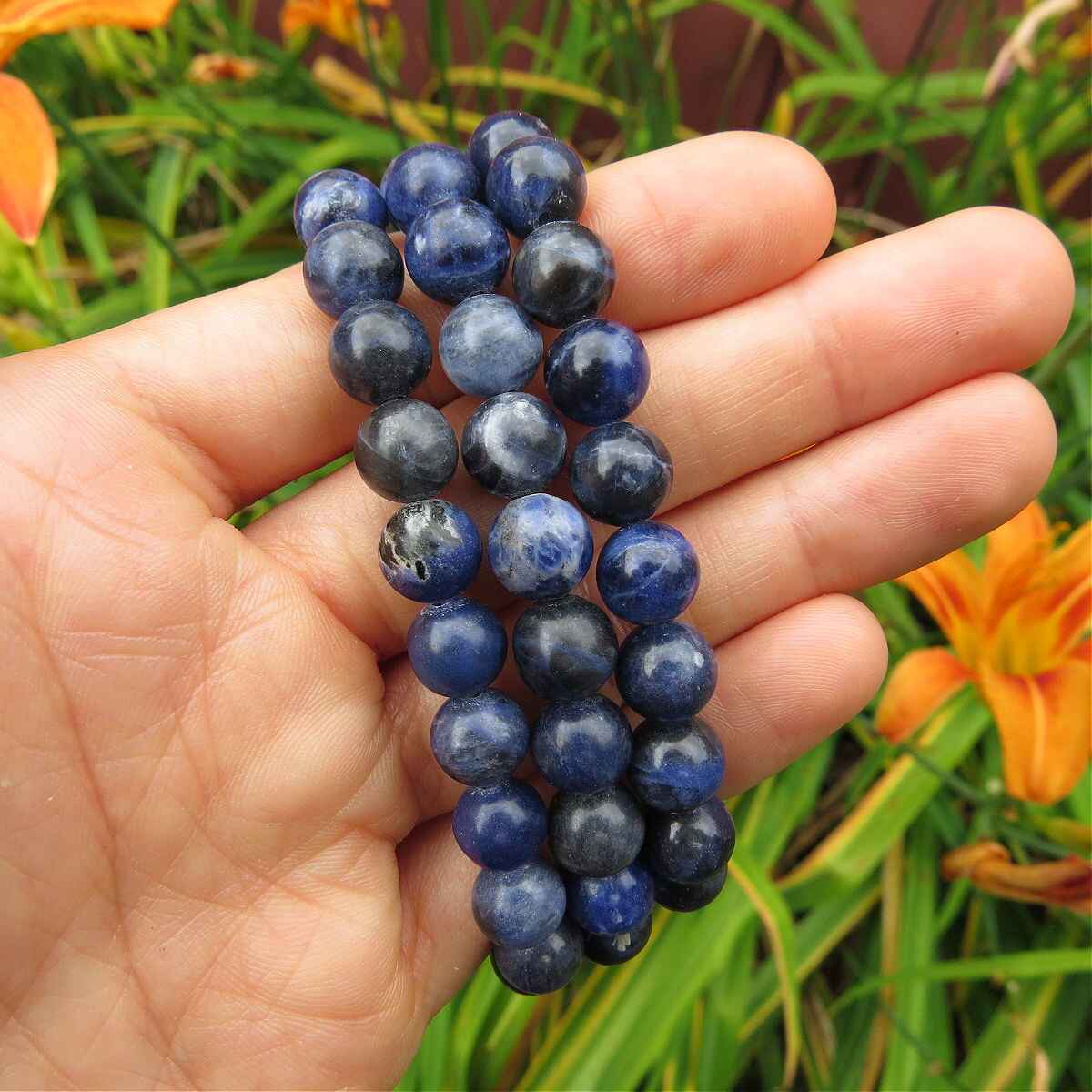 Sodalite Crystal Bracelet 8mm Stone Beads