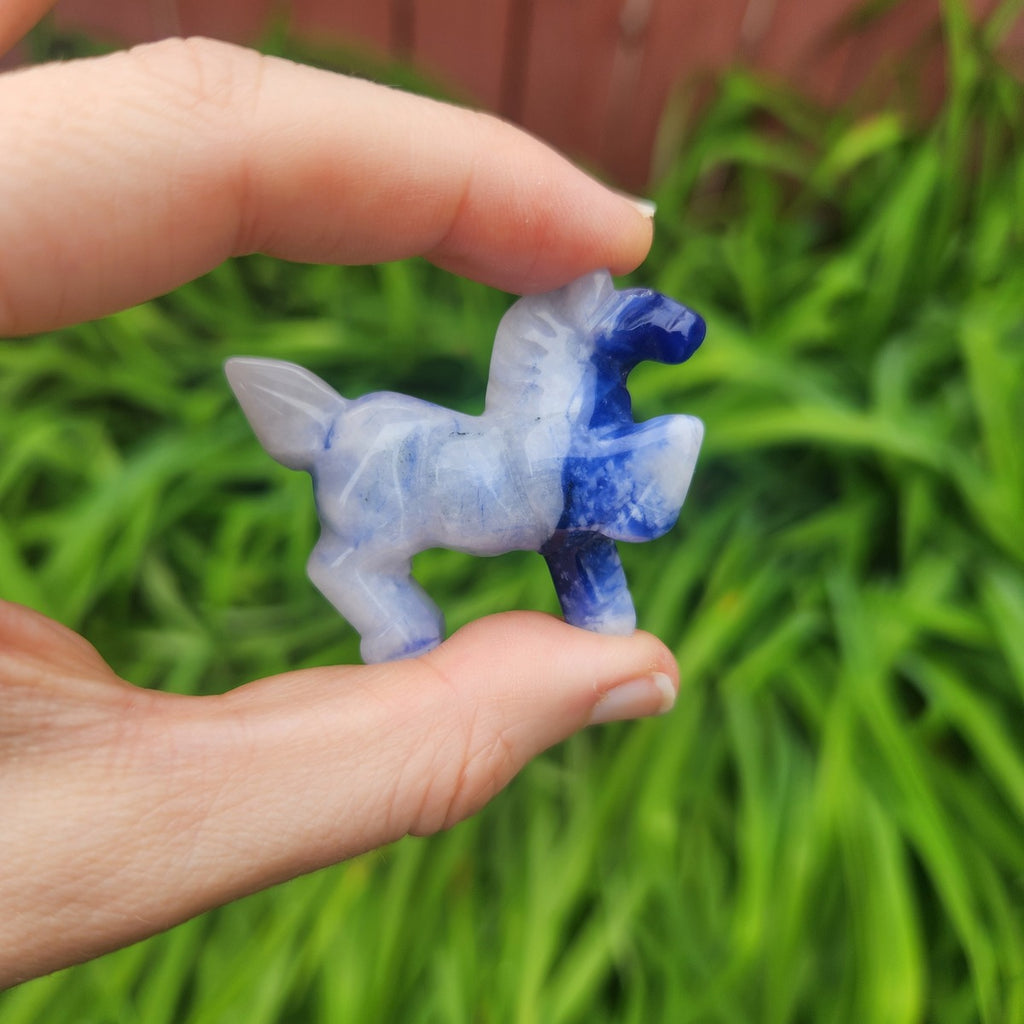 Blue Sodalite Crystal Horse Animal Carving