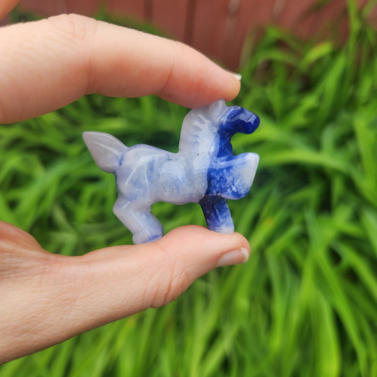 Blue Sodalite Crystal Horse Animal Carving
