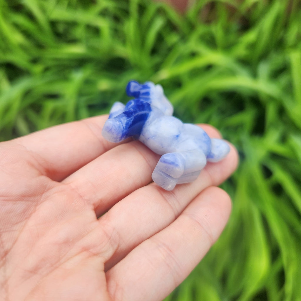 Sodalite Crystal Horse Carving  1.75" Stone Animal Totem Figurine
