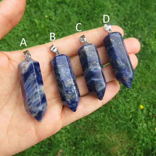 Large Sodalite Crystal Point Necklace