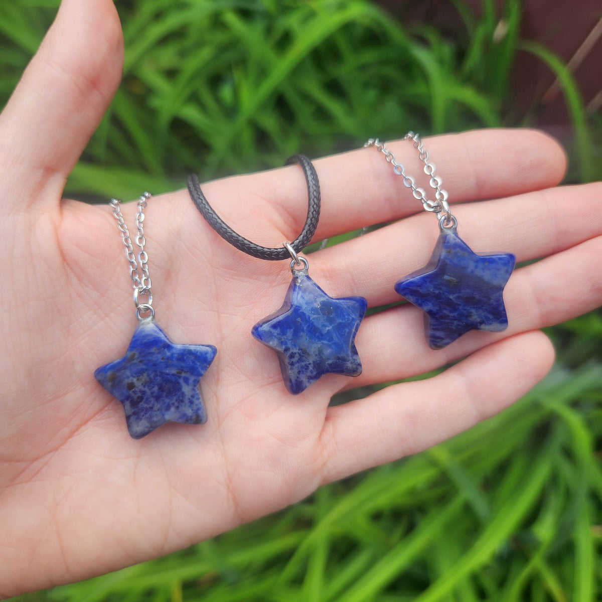 Blue Sodalite Crystal Star Necklaces
