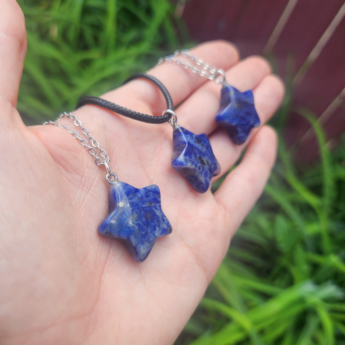 Sodalite Crystal Star Necklaces