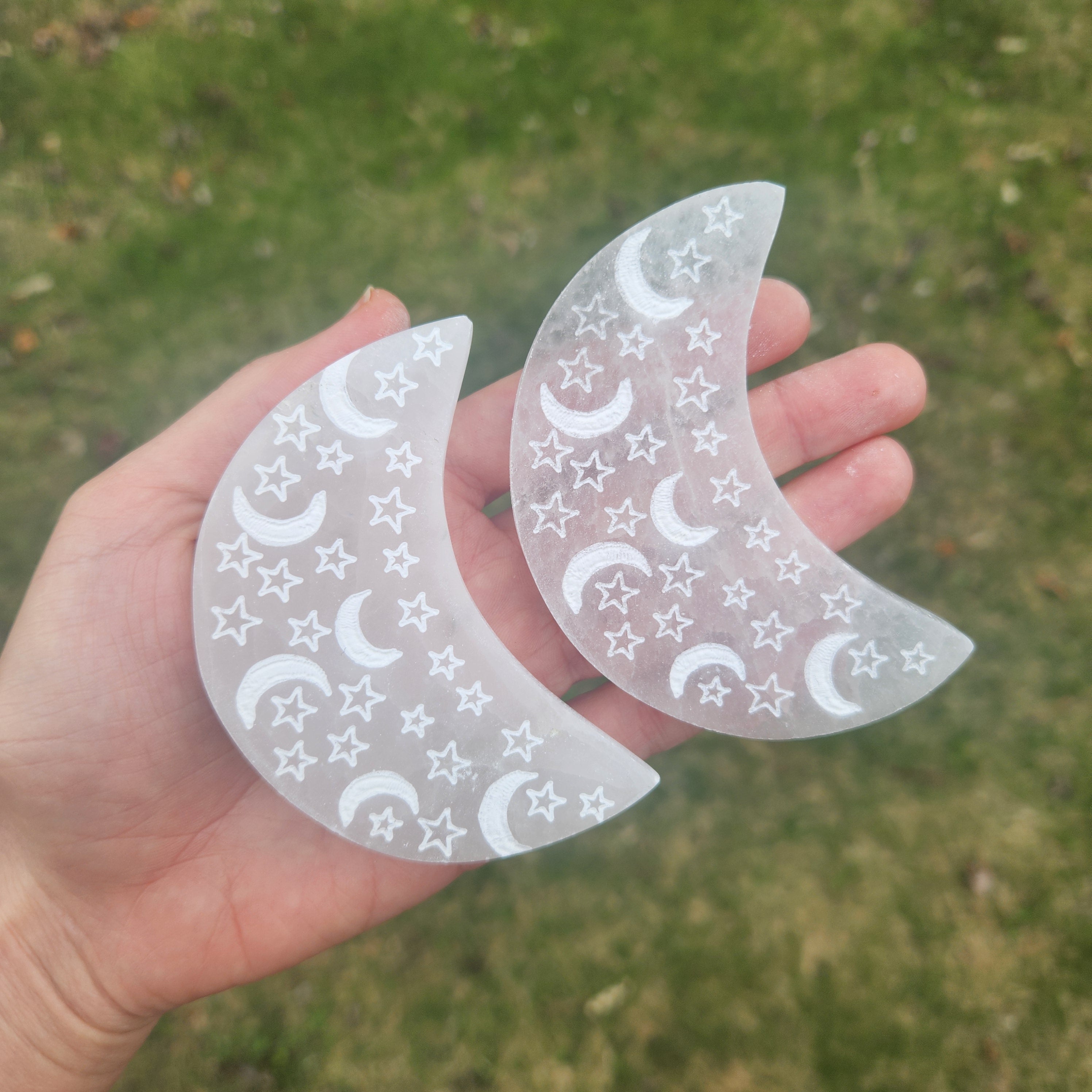 Selenite Moon Crystal Charging Plate