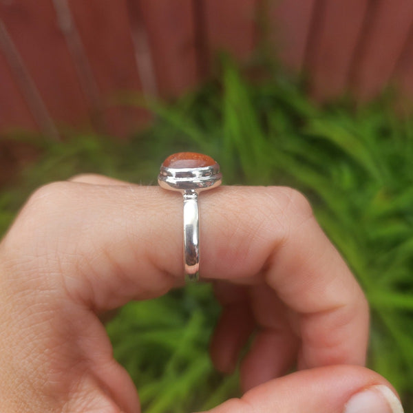 Sunstone Ring Sterling Silver Size 7.75