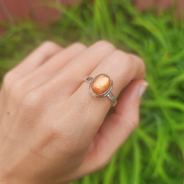 Sunstone Ring Sterling Silver