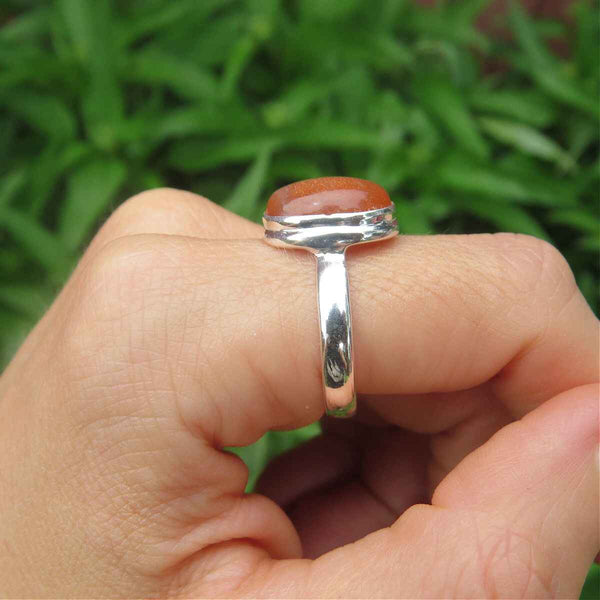 Sunstone Crystal Ring in Sterling Silver