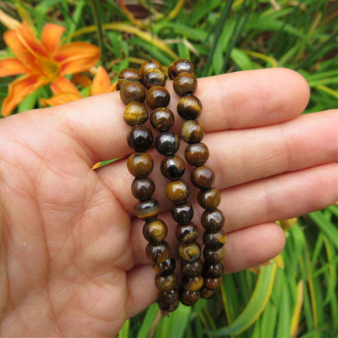 Tigers Eye Crystal Bracelet | Stretchy Beaded Stone Bracelet