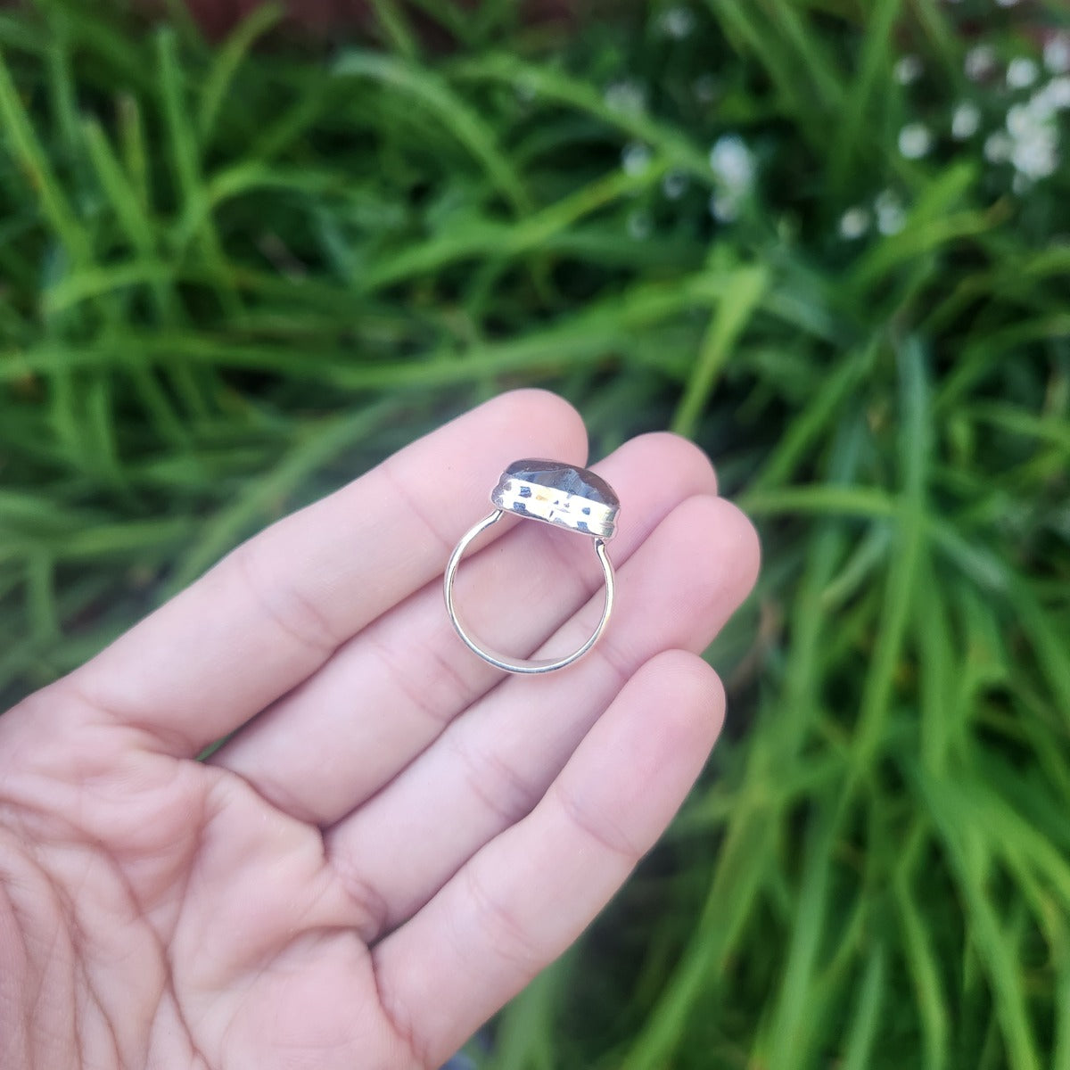 Tigers Eye Crystal Heart Ring in Sterling Silver Size 7.25