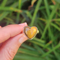 Tigers Eye Crystal Heart Ring in Sterling Silver Size 7.25